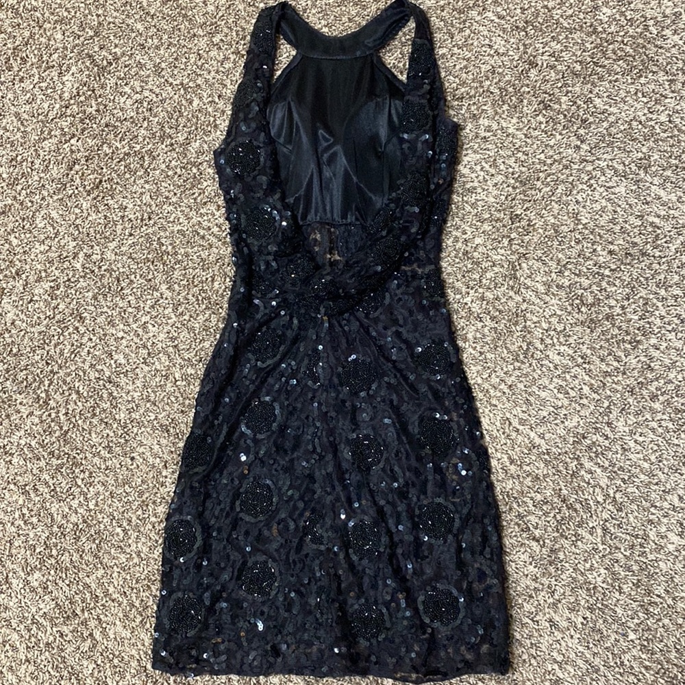 Primavera Black Sequin Backless Dress - Picture 4 of 5